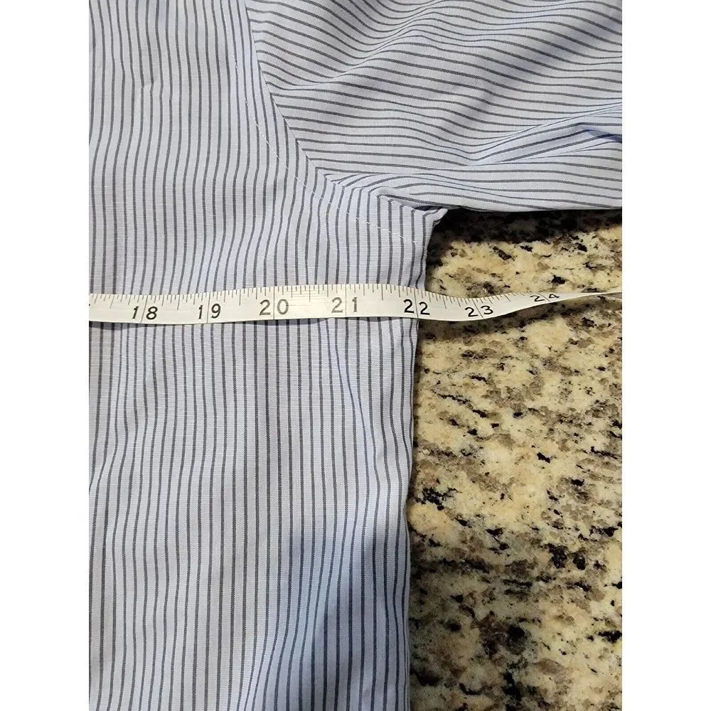 Men's Kenneth Cole Reaction Dress Shirt Size‎ 16.5 34-35 Regular Blue Striped